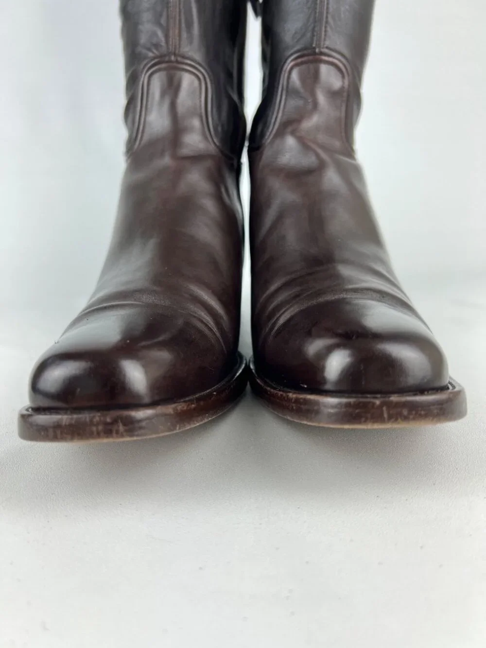 Alaia Womens Brown Leather Over the Knee Boots Low Heel Italy size EU 40 US 10